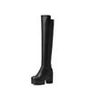 Punk High Boots Women Winter Shoes Platform High Heels Over the Knee Snow Boot Female Fur Sexy Black White Long Shoes Waterproof