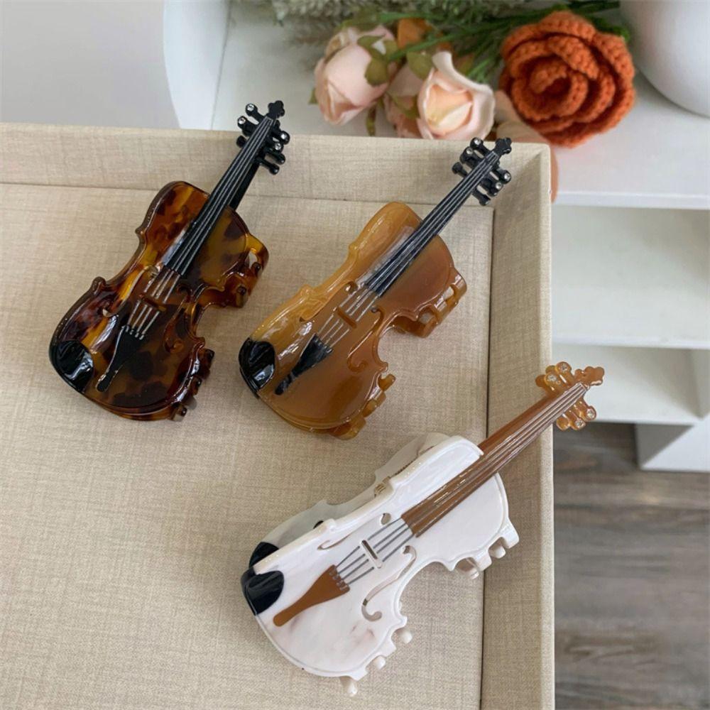 Acetic Acid Acetate Guitar Hair Claw Piano Big Shark Clip Funny Music Hair Clip Girl