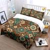 Floral Mandala Brown and Teal Bedding Set Bedding set (1 duvet cover, 2 pillowcases, duvet not included)