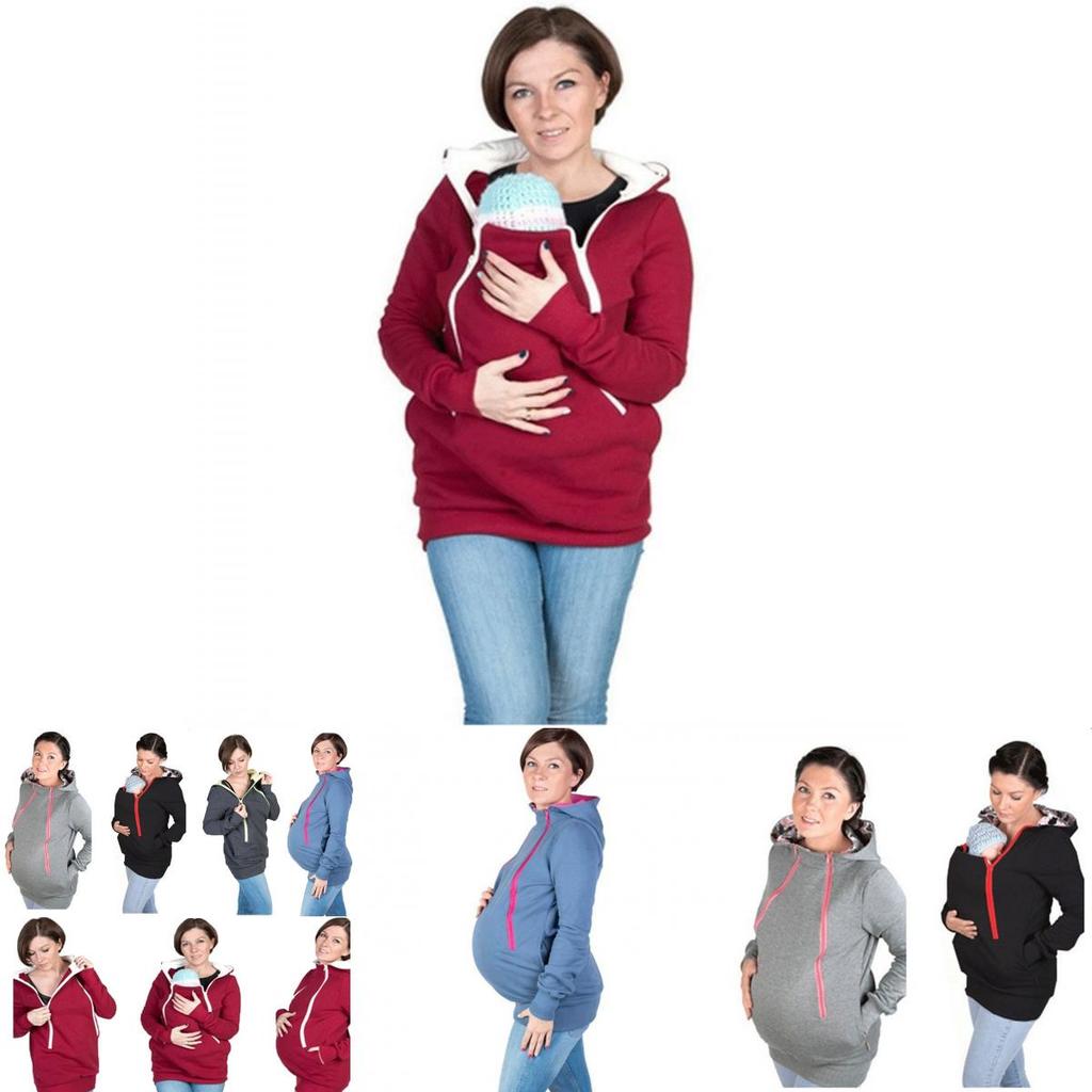 Уютная и теплая толстовка-кенгуру для беременных мам, папа, переноска-слинг для ребенка, держатель для питомца