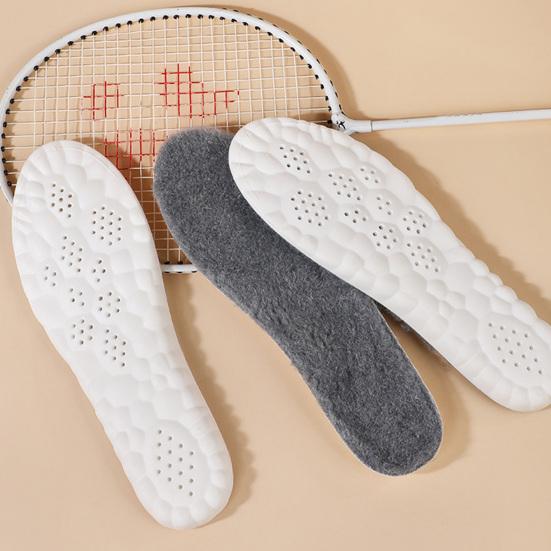 Теплые шерстяные стельки Зимние пушистые вкладыши для обуви Мягкие дышащие сменные внутренние стельки для женской и мужской обуви, ботинок, тапочек
