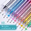 12 Colors/set Metallic Markers Pens Silver Gold Paint Pens For Black Paper Glass Rock Painting Scrapbook Album Graffiti Pen