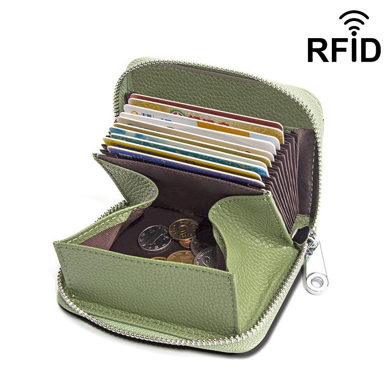 Японский RFID-кошелек-гармошка против скимминга: Кожаный держатель для карт и кошелек большой вместимости