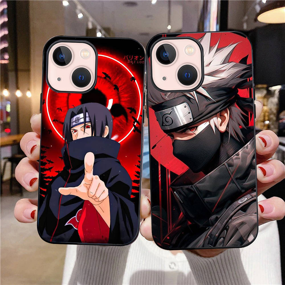 Черный чехол B-5 Naruto Itachi для Redmi 10A 10C 12C 13C 9A 9C 9T A3X Note 10 9 9S 10S iPhone 11 12 13 14 15 16 X XS Pro Max Mini 7 8 Plus XR