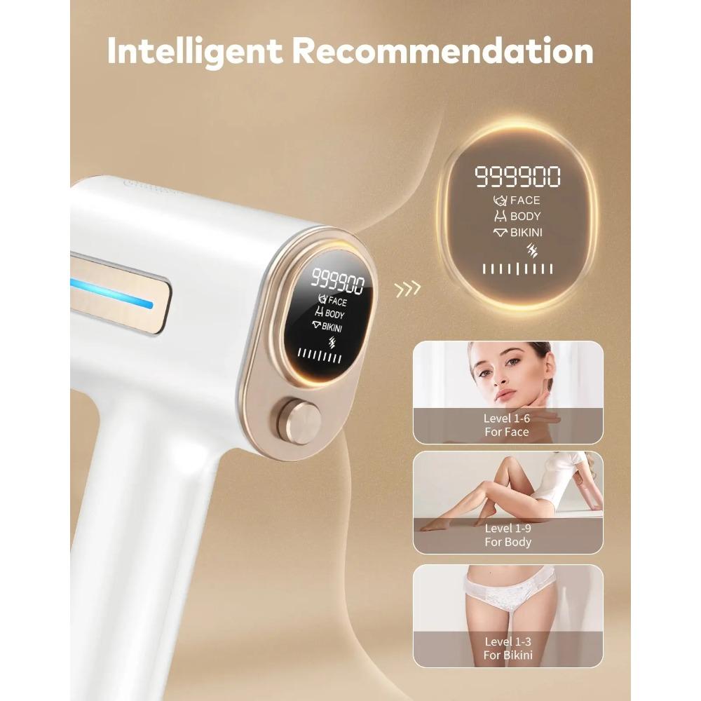 Лазерный эпилятор для удаления волос с быстрой вспышкой 0,8 с, безболезненное устройство для удаления волос в домашних условиях для женщин и мужчин, лечение всего тела