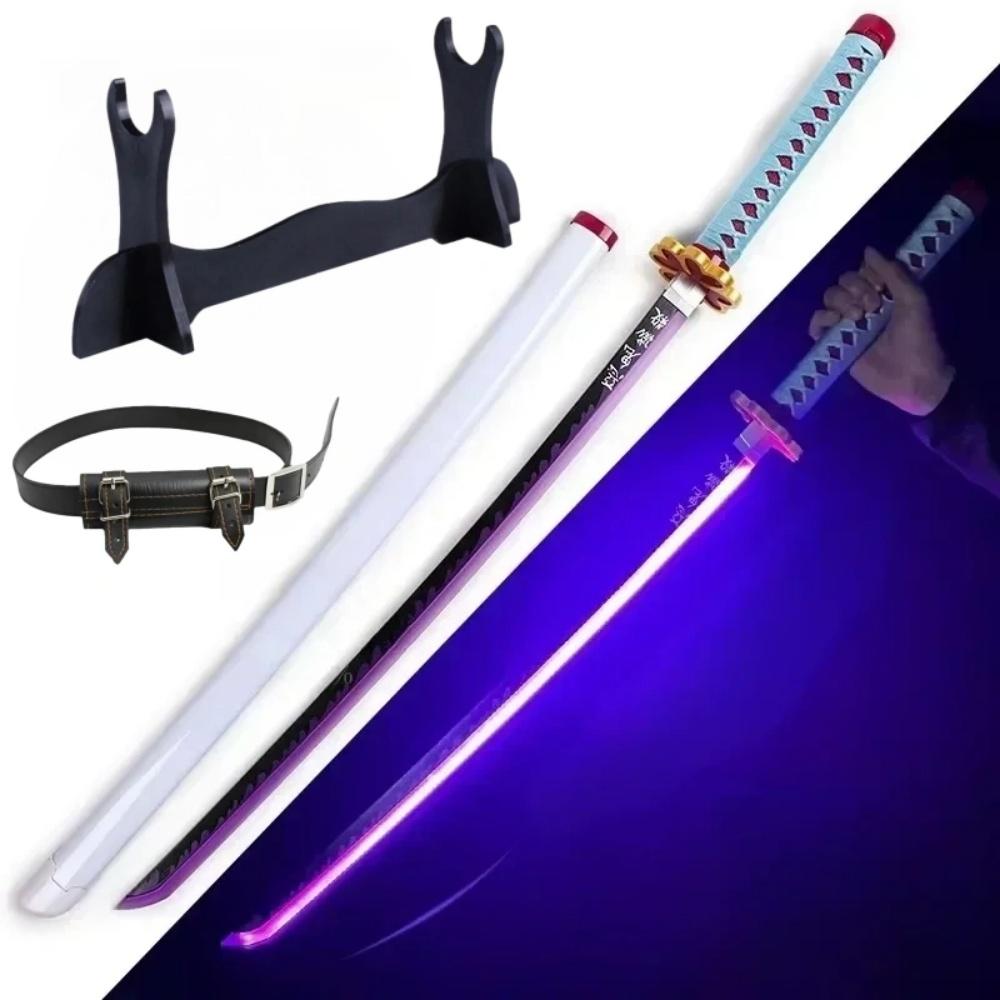 40in Glow Katana Led Light Wood Mitsuri Sword Anime Cosplay Knife Real Size Japanese Katana Samurai Lightsabre Toy