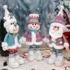 1Pc Christmas Decoration Candy Color Santa Claus Doll Retractable Pendant for Living Room Window Glass Door Christmas Tree Gift Box Decoration
