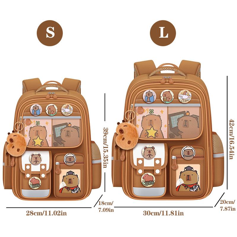 Capibala Schoolbag Unisex Большой вместительный рюкзак Capybara, прочный и легкий рюкзак для учеников начальной и средней школы