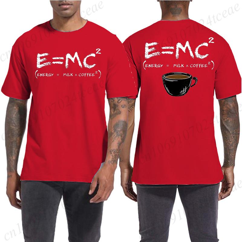 Formula Science Coffee E MC Equation Funny T-Shirt Harajuku Tee Shirt Men Brand T-shirt Man Shirt Summer Tees Men O-neck Tops