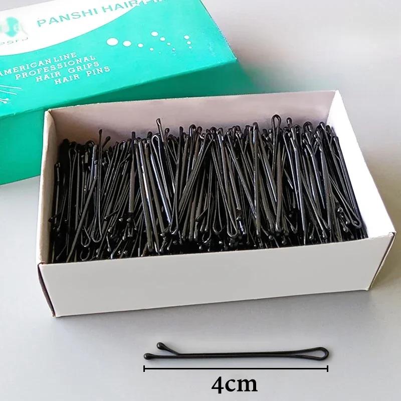 60/180pcs Black Hair Clips One-line Invisible Bobby Pin Disposable Headwear Metal Waved BB Hairpins Barrettes Headwear Hairgrips