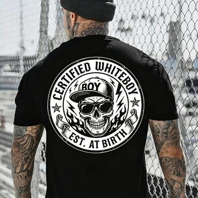 Сертифицированная мужская футболка CERTIFIED WHITEBOY Street Skull, Уличная одежда