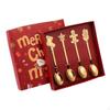 Christmas Cutlery with Gift Box Stainless Steel Dessert Spoon Utensils Multipurpose Reusable