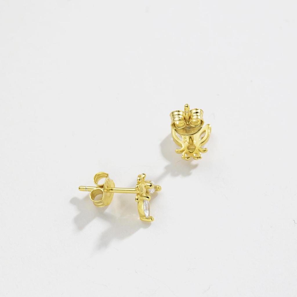 ANDYWEN 925 Sterling Silver Bee CZ Zircon Stud Earring Women Luxury Piercing Marqulse Crystal Fine Jewels