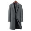 Autumn and Winter New Men's Wool Coat Medium and Long Suit Collar Business Casual Cotton Thickened Woolen Coat Coat