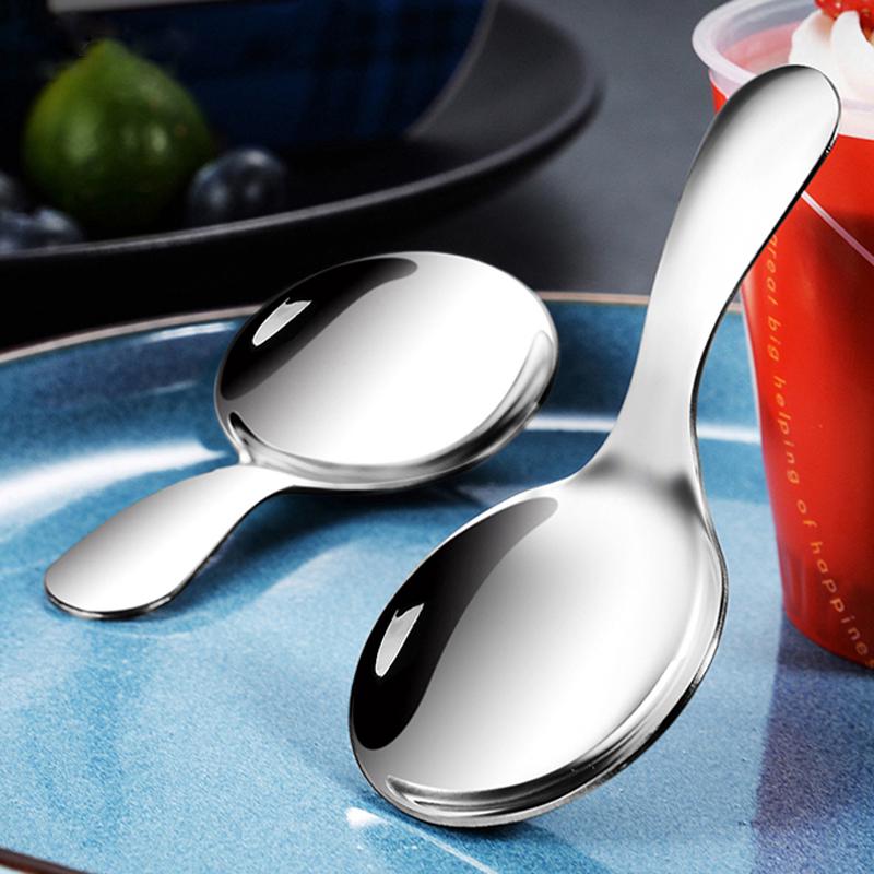 Cute Stainless Steel Kitchen Spoon Short Handle Sugar Salt Spice Spoon Condiment KTY