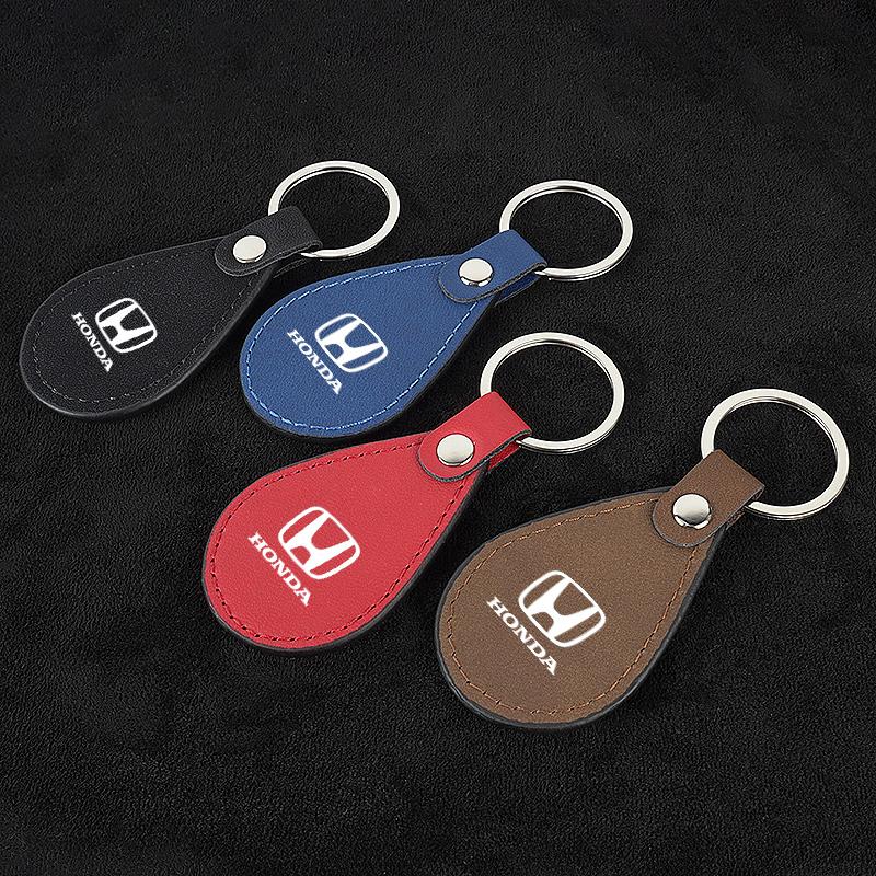 Leather Motorcycle Keychain Holder Keyring Pendant For Honda Mugen Power Civic Accords CRV Hrv Jazz CBR VTEC VFR Accessories IP8