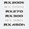 3D хромированная глянцевая черная ABS RX200t RX270 RX300 RX350 RX450h RX450hL гибридная эмблема для багажник автомобиля задняя наклейка с логотипом