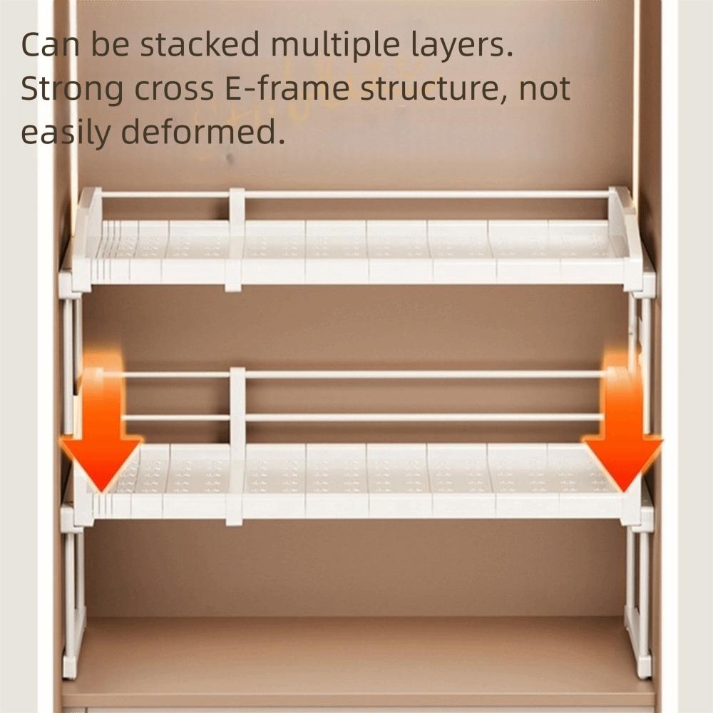 Регулируемые полки для хранения в шкафу, штабелируемая конструкция, без сверления, полки для дна раковины, выдвижная рама, многоцелевое использование