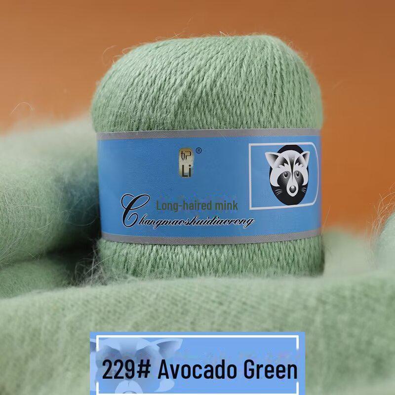 Мягкая пряжа из кашемира ручной работы для шапок и шалей, пряжа из шерсти норки с длинным ворсом средней толщины для вязания крючком