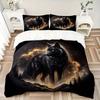 3pcs A Celestial Wolf Quilt Set Cartoon Themed Bed Quilt Set Lovely Character Bedroom Decor Bed Quilt Set Four Seasons (1 Cover + 2Pillowcase NO