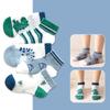 5Pairs/Set Cartoon Dinosaur Print Baby Socks Summer Thin Mesh Breathable Sport Sock Cute Stripe Kids Boy Girl Casual Socks