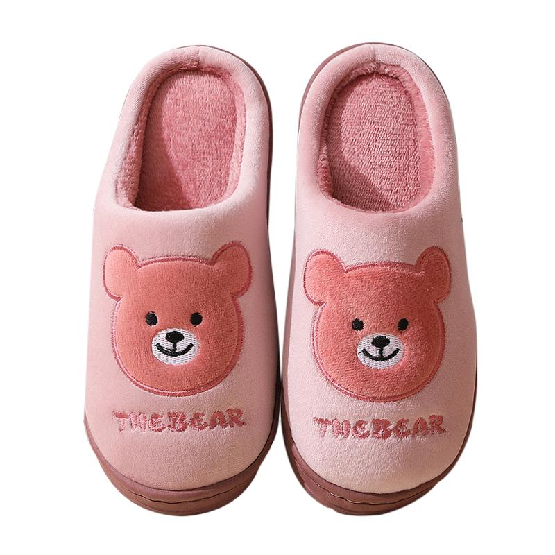 Fashion Comwarm Indoor Warm Plush Slippers For Women Men Winter Fashion Furry Slippers Flully Cotton Slides Home Non-Slip Bedroom Shoes