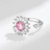Unzip Rotating Ring Sunflower Ring Women Rotating Design Open Ring Set