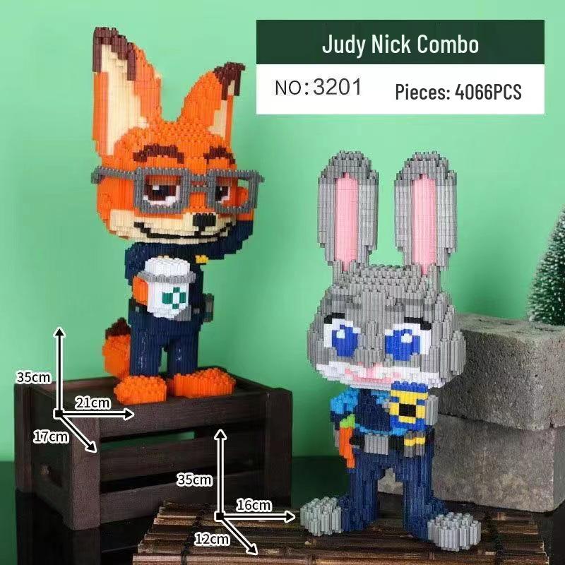 Лиса и Кролик Высокосложные Частицы Конструктор - Обучающая Игрушка-Пазл для Взрослых