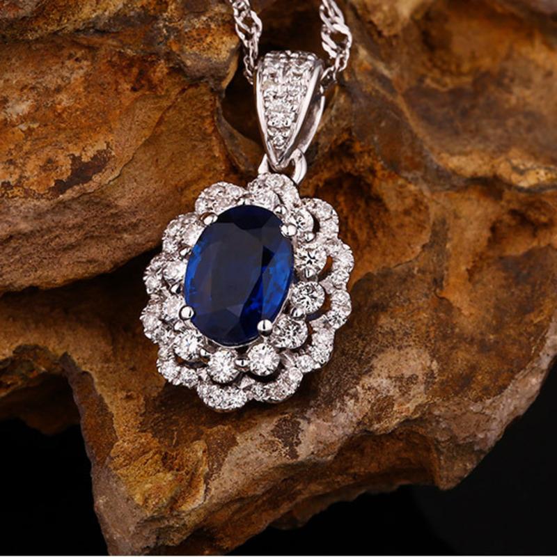 BELLA BOX Роскошный натуральный синий кулон с сокровищами, женский комплект, кольцо с цирконом, женские темпераментные серьги для женщин, комплект ювелирных изделий