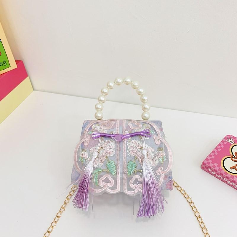 Breathable Stylish Pu Material Shoulder Bag For Kids With Geometric Pattern Design