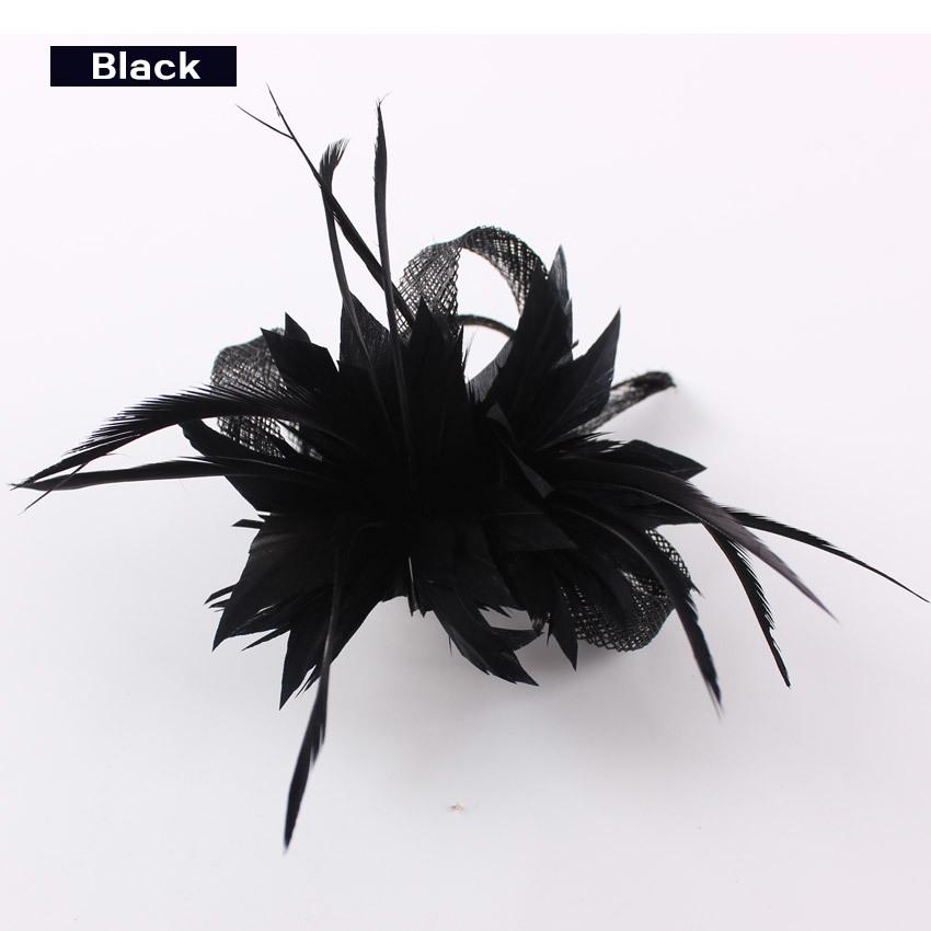 Women Chic Fascinator Hat Cocktail Brooch Wedding Headpiece Church Headwear Party Feather Hair Accessories Sinamay Fascinators