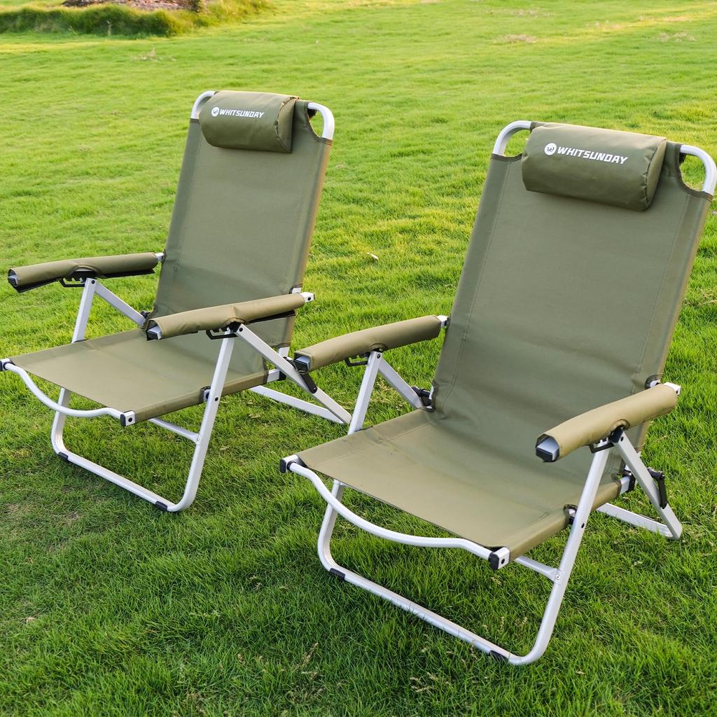 Whitsunday 4 Adjustable Outdoor Chair Camping Chair Lightweight Folding Chair Adjustable Chair Convenient for Lunch Break Outdoor Camping Folding