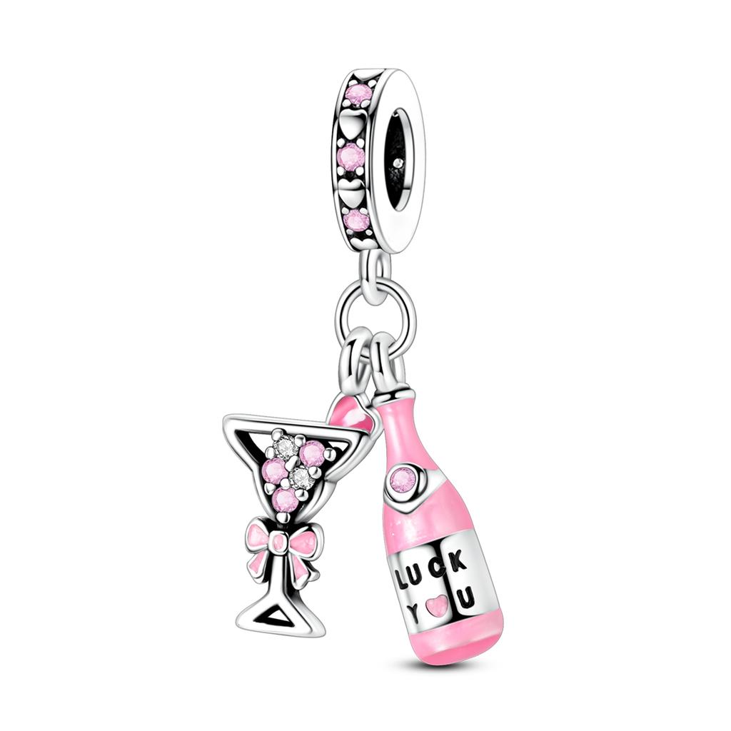 Original Charms Beads Copper Heart Bear Dog Pendant For Woman Fit Bracelet Making Jewelry Diy