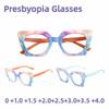 Новые цветные очки для пресбиопии женские Модные очки для чтения Большая оправа Защита от синего света Очки для дальнозоркости от 0 до 4.0