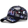 Casual Hip Hop Baseball Cap Letter Graffiti Print Sun Hat Outdoor Breathable Snapback Hat for Men Women