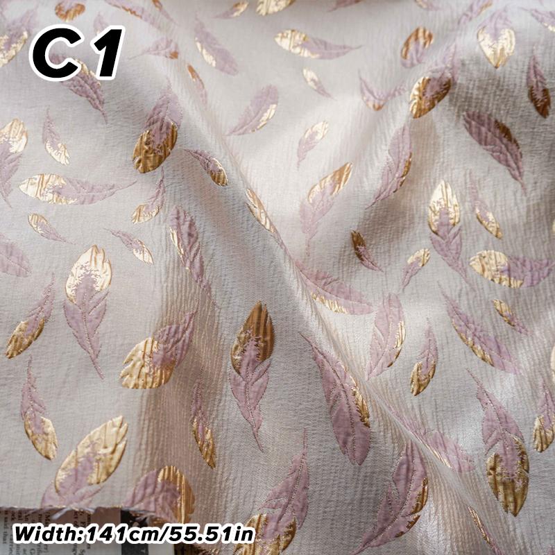 1M Роскошная Золотая Шелковая Ткань Жаккардовая Ткань с Тиснением Цветов Тканая Парчовая Ткань Одежда Платье Костюм Сумка Обивка DIY Швейная Ткань