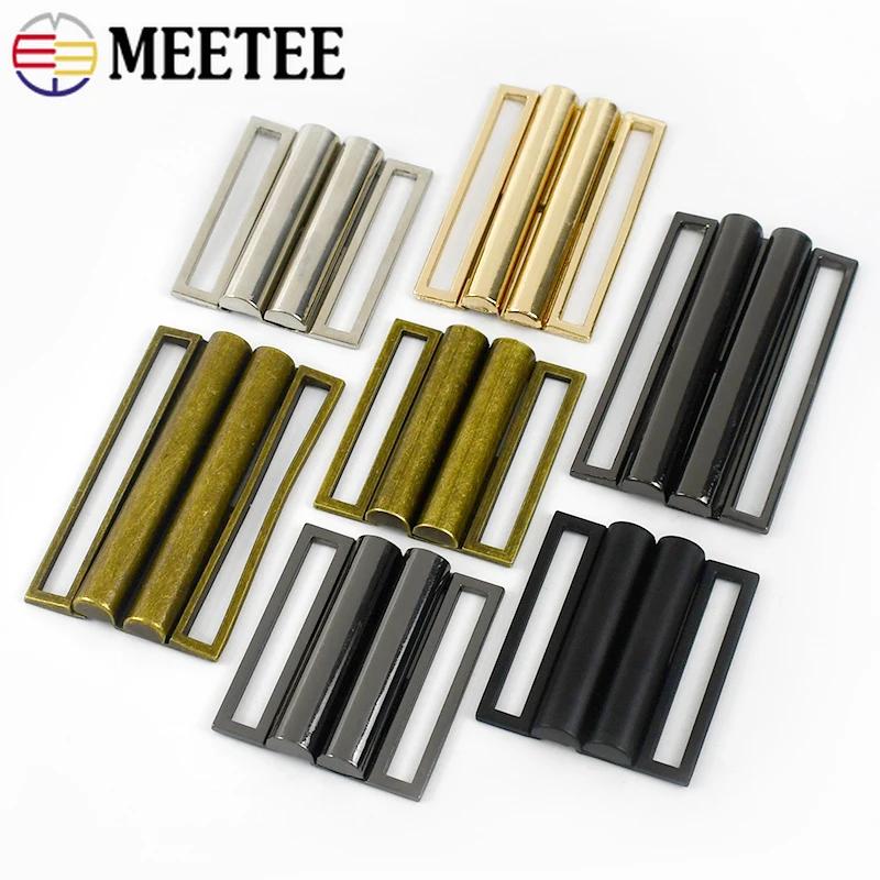 2/4Pcs Meetee 30-80mm Metal Belt Buckle Decorative Adjust Clasp Waistband Buckles for Women Coat DIY Sewing Hardware Accessories