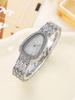 1-piece set of fashionable snake head inlaid with diamonds, luxury bracelet watch, steel strap watch, quartz watch