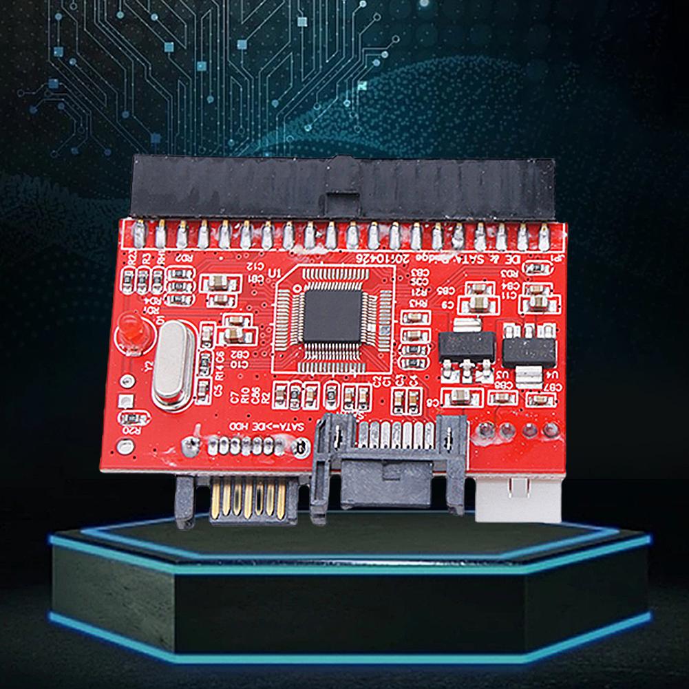 Адаптер SATA на IDE для жесткого диска JM20330 Конвертер IDE на SATA Адаптер Serial to Parallel с 7-контактным кабелем данных SATA для ноутбуков и настольных компьютеров