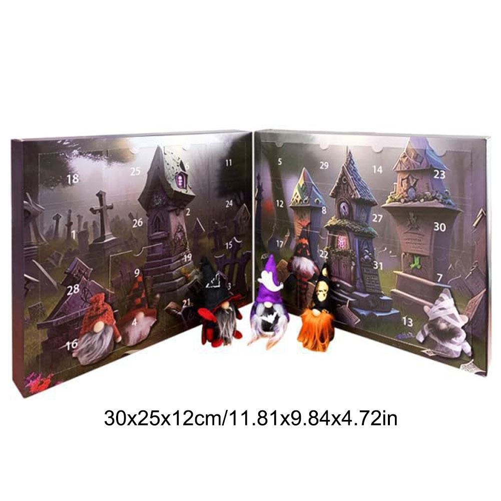 2025 Halloween Gnome Advent Calendar with Collectible Dolls Home Decoration Children's Cartoon Halloween Countdown Calendar