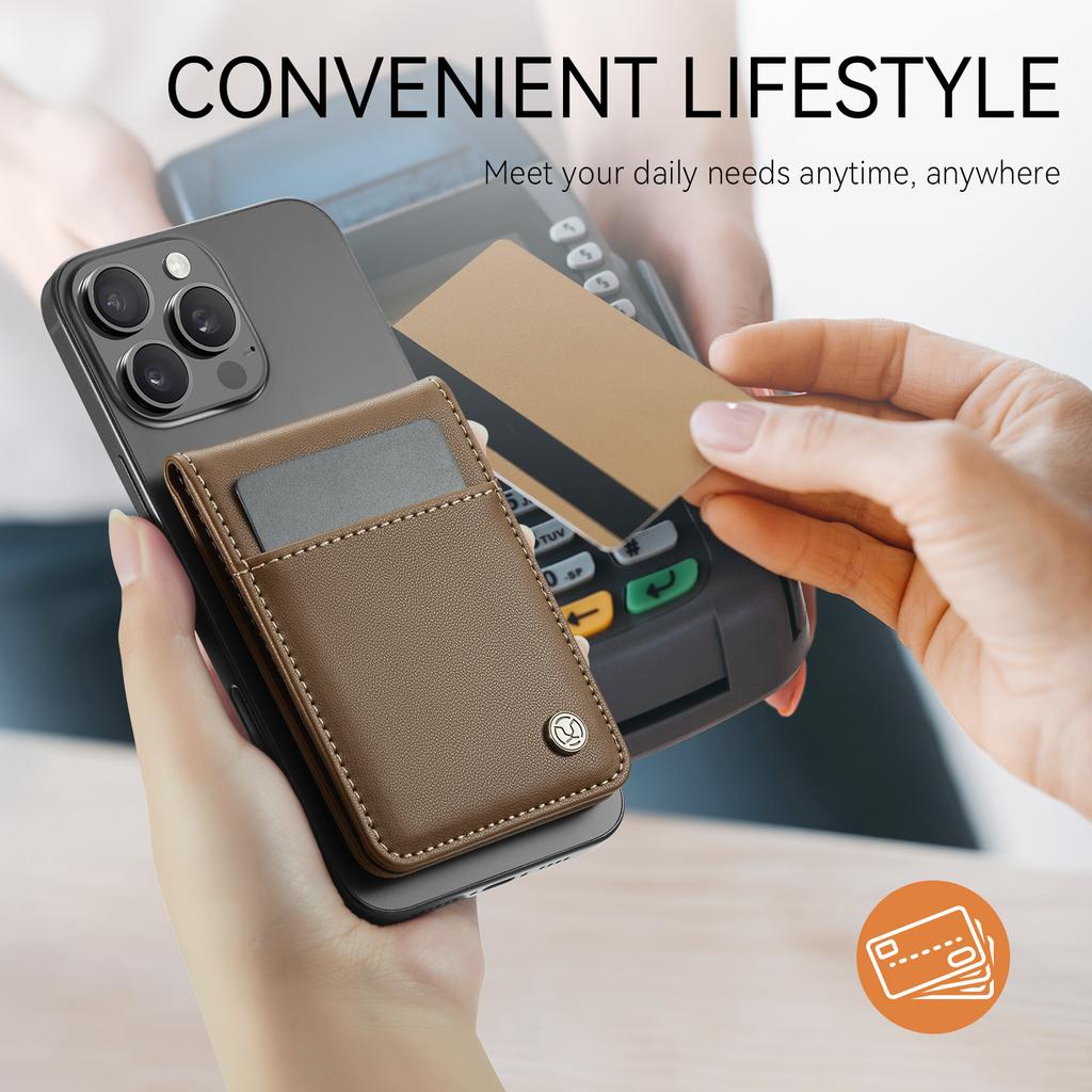 Магнитный чехол-картхолдер с кольцом MagSafe подходит для серии iPhone17/16/15 Apple 14/13/12 противокражный чехол из матовой кожи