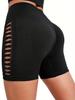 Women's High-Waisted Seamless Butt-Lifting Cutout Yoga Shorts