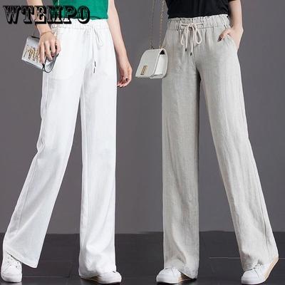 Повседневные брюки широкого кроя для женщин, летние новые, с высокой посадкой, свободные, оверсайз, с заниженной линией шага, брюки прямого кроя
