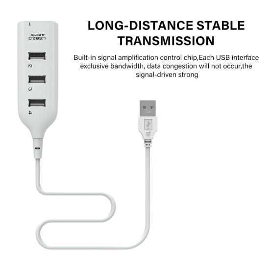 4 Ports High Speed USB 2.0 Hub Extension Splitter Adapter for PC Computer Laptop