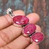 Charming Kashmir Red Ruby Gemstone Handmade 925 Sterling Silver Jewelry Pendant
