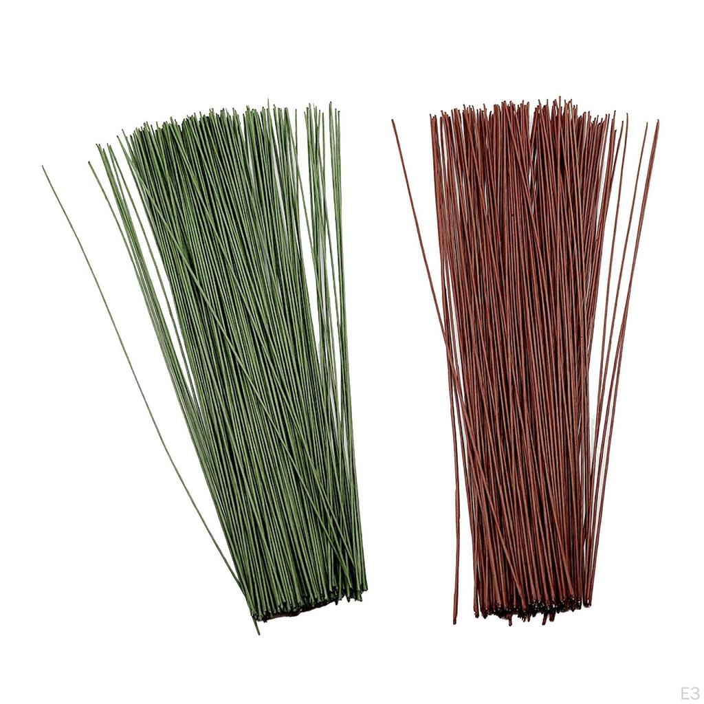 100x Flower Wire 24cm for Florist DIY Bouquet Twig Stem Handcrafts Material Green