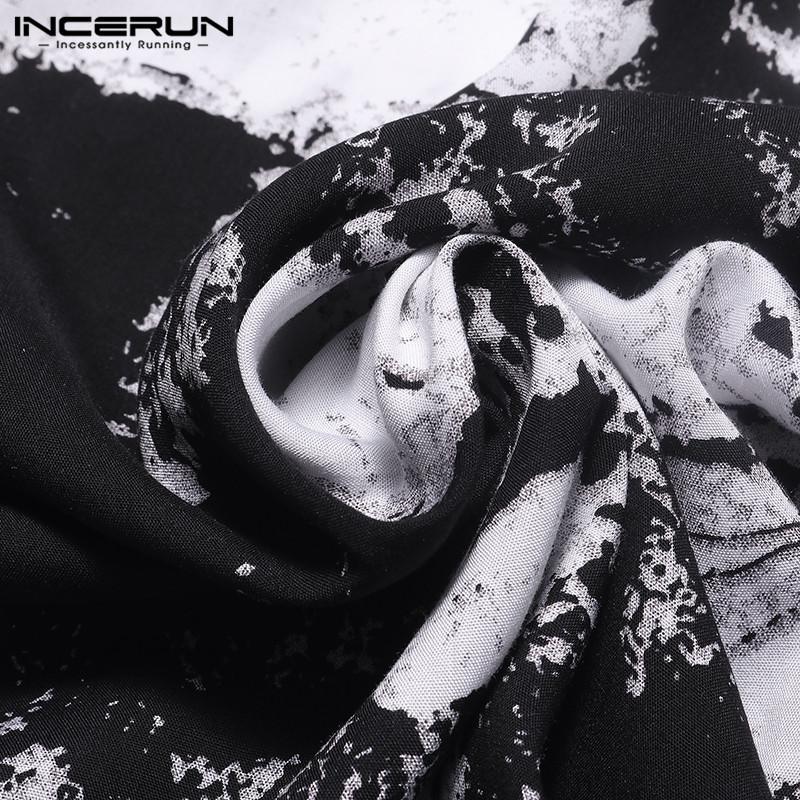 INCERUN плюс размер S-5XL мужские футболки с коротким рукавом повседневные свободные летние нерегулярные топы