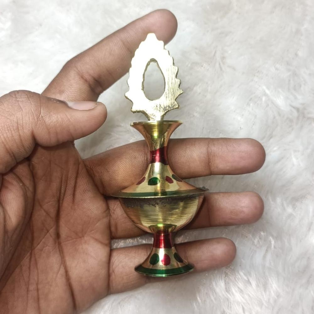 Антикварный и изготовленный вручную латунный сурмадани | Традиционный держатель и аппликатор для сурьмы | Цветная декоративная латунная бутылочка