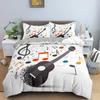 3pcs Bedding Set Music Guitar Instrument Piano 3D Print Cozy Duvet Cover King Queen Twin Size Birthday Gift Bedroom Decor