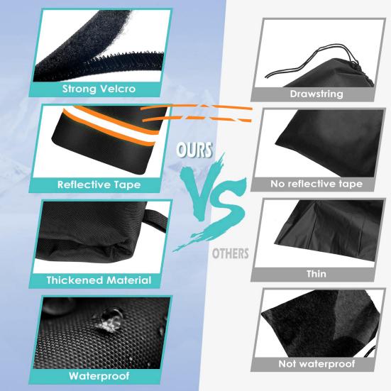 Winter Outdoor Faucet Cover Waterproof Oxford Cloth Reflective Garden Lawn Hose Bib Hydrant Pipe Faucet Freeze Protection Black Insulation Cover